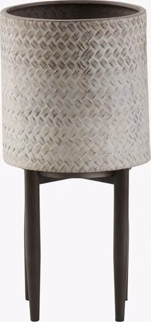 Perch & Parrow Geometric Round Metal Tabletop Planter in Black or Grey