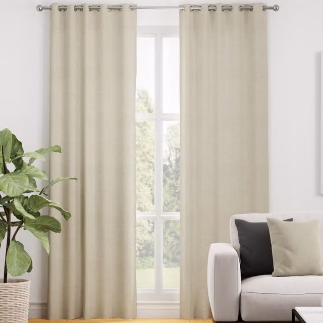 Terrys Luxuria Made to Measure Blackout Chenille Fabric Curtain Panel in Beige