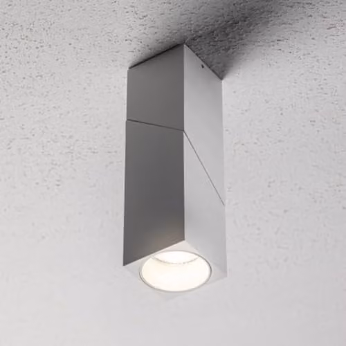 CGC Lighting Aries White Adjustable Square GU10 LED Ceiling Spotlight in Aluminium