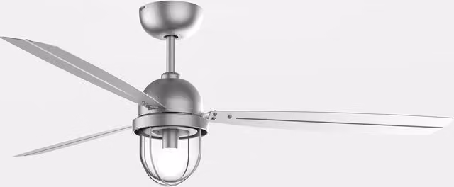 Netlighting Mariner LED Ceiling Fan in White and Satin Nickel with E27 Lamp