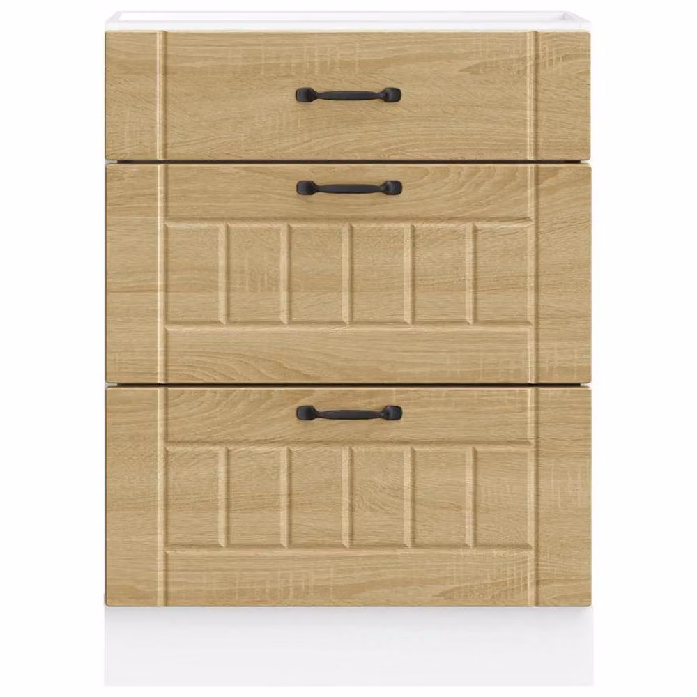 Berkfield Home Lucca Kitchen Base Cabinet in Sonoma Oak, Tan, W/D/H: 81.5 x 60 x 46 cm – 2