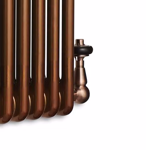 Terma Traditional Thermostatic TRV and Lockshield Set, 3-Axis Corner Valve, Antique Copper – 2