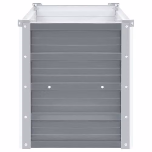 vidaXL Galvanised Steel Raised Bed Planter, Grey, W: 100 cm, D: 40 cm, H: 45 cm – 5