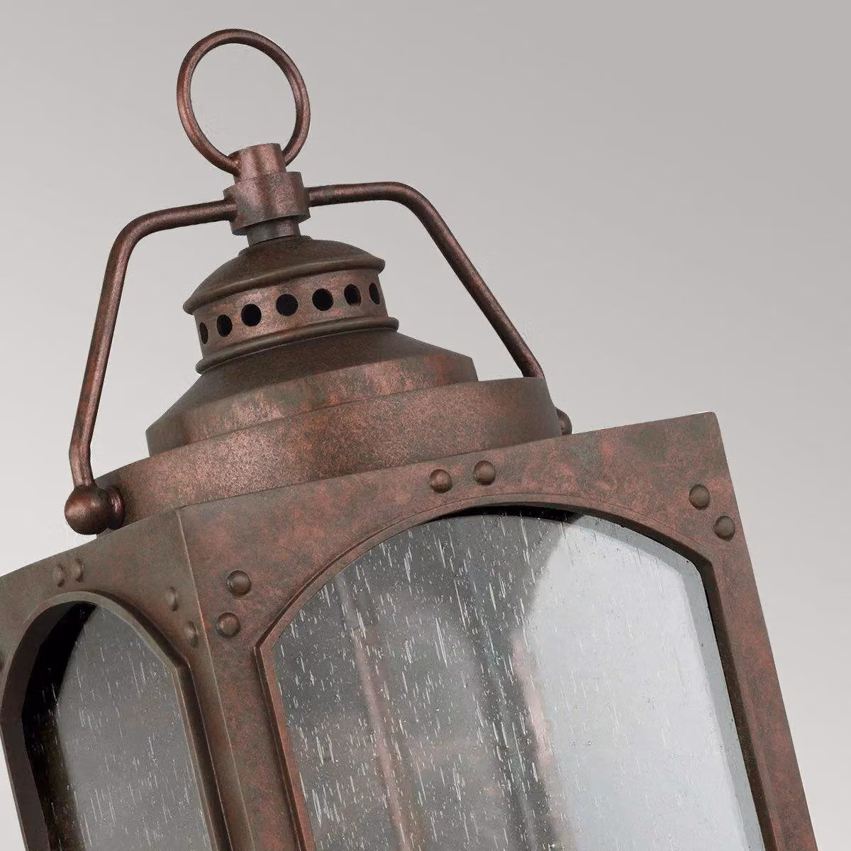 Netlighting Randhurst 3 Light Large Outdoor Wall Lantern in Copper Oxide and Brown, IP44, E14 – 3
