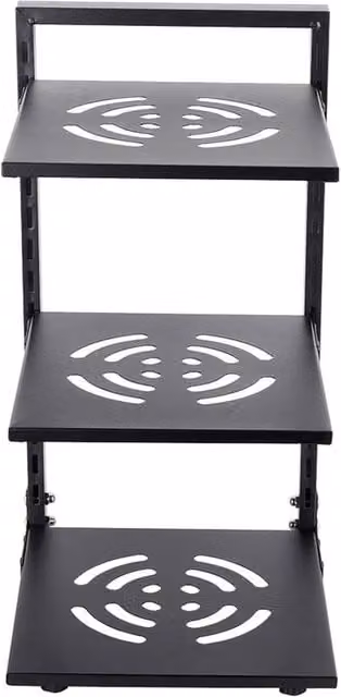 Garden Sanctuary 3-Tier Adjustable Metal Kitchen Pot Rack Organizer, Black, W: 43.0 cm, D: 27.0 cm