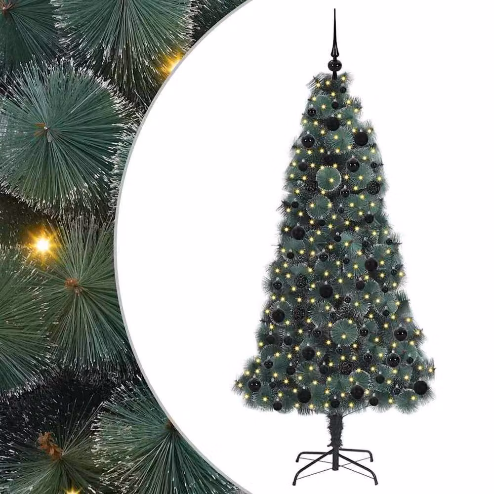 Berkfield Home Elegant Pre-lit Artificial Christmas Tree with Ball Set, Green, Height: 180 cm – 3