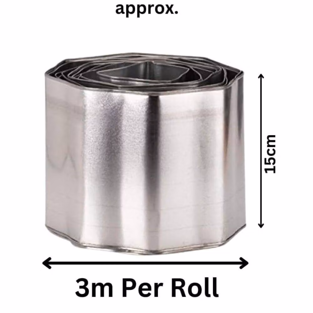 Marco Paul Silver Galvanised Steel Metal Garden Edging, Length: 3 m, Height: 15 cm – 2
