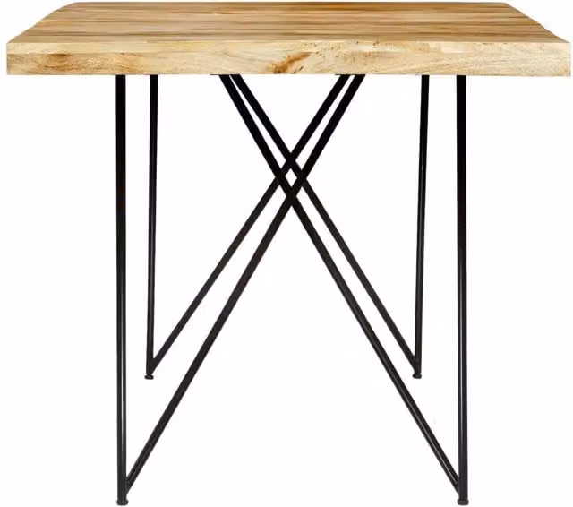 Berkfield Home Beautiful Rectangular Dining Table in Brown Solid Mango Wood and Black Metal, W: 180 cm, D: 90 cm, H: 76 cm