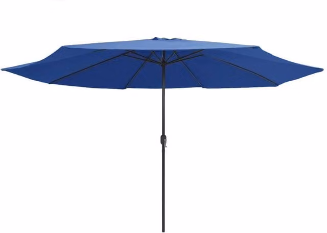 Berkfield Home Garden Parasol with Metal Pole in Azure Blue, 390 cm – 1