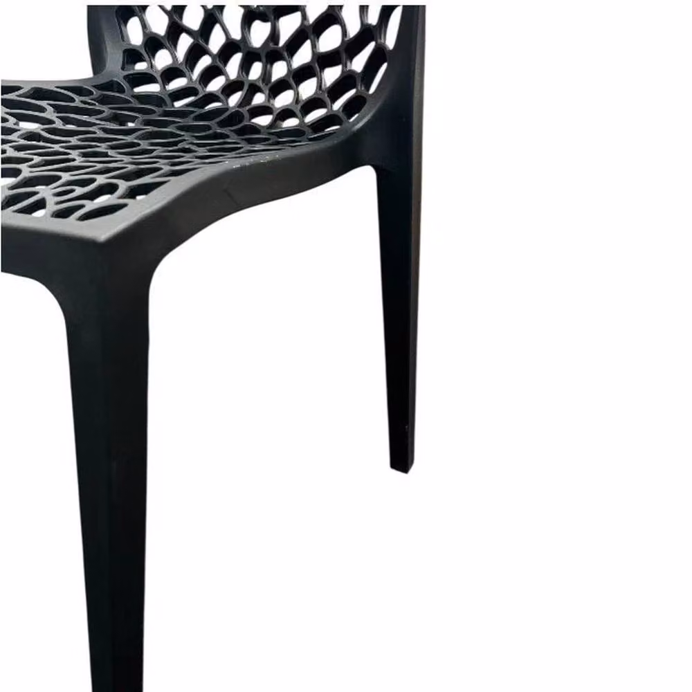 NESTLUNE Set of 2 Black Modern Garden Bistro Chairs – 4
