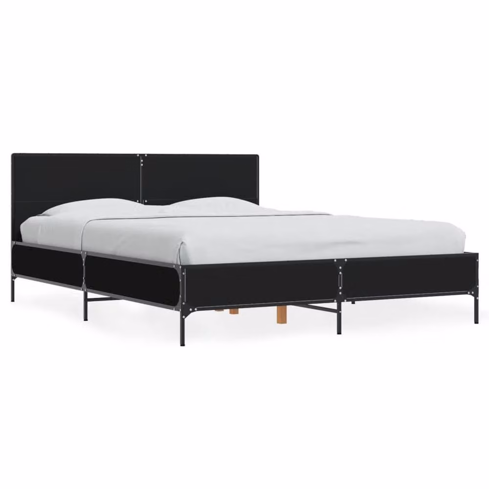 Berkfield Home Durable Bed Frame in Black, W/D/H: 140 x 190 x 80 cm – 3