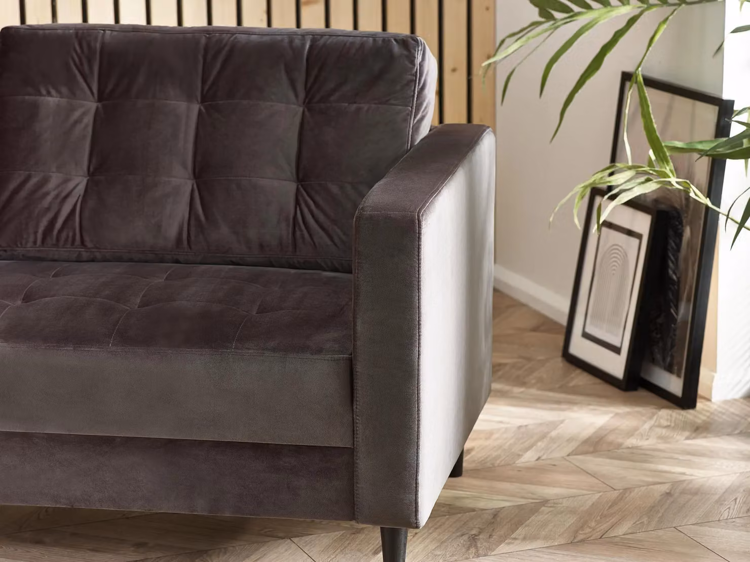 FurnitureboxUK Jade 3-Seater Modern Velvet Upholstered Sofa with Solid Wood Frame in Dark Grey – 5