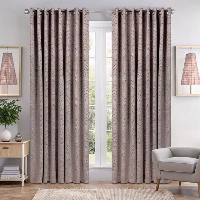 Luxury Living Triple Weave Geometric Aztec Print Blackout Curtains in Terracotta, Width: 168 cm, Height: 183 cm – 1