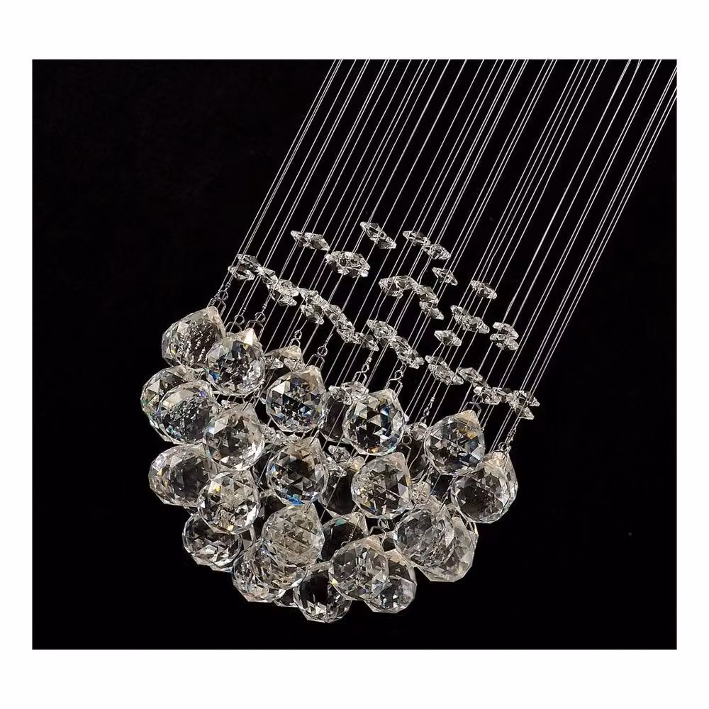 Netlighting Colorado Crystal Ceiling Cluster Pendant Light in Polished Chrome and Grey – 3