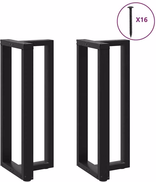 Berkfield Home Modern T-Shaped Bar Table Legs, 2 Pieces, Black Steel, W: 40 cm, D: 35 cm, H: 100.5 cm – 1