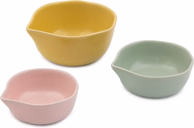 Jamie Oliver Big Love Nesting Pinch-Me Ceramic Stoneware Measuring Cup Set, Multicolour, Set of 3 – 1