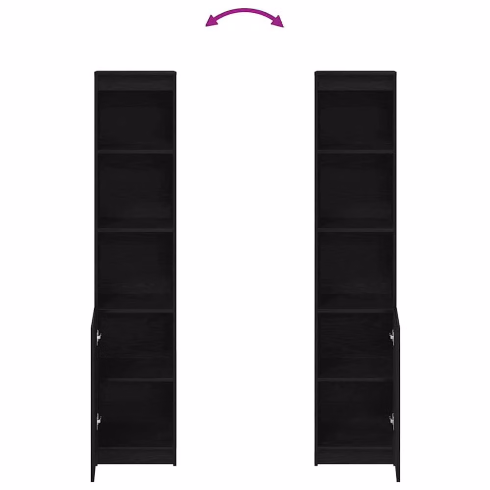 Berkfield Home Black Oak Highboard, W: 37.5 cm, D: 35 cm, H: 180 cm – 3