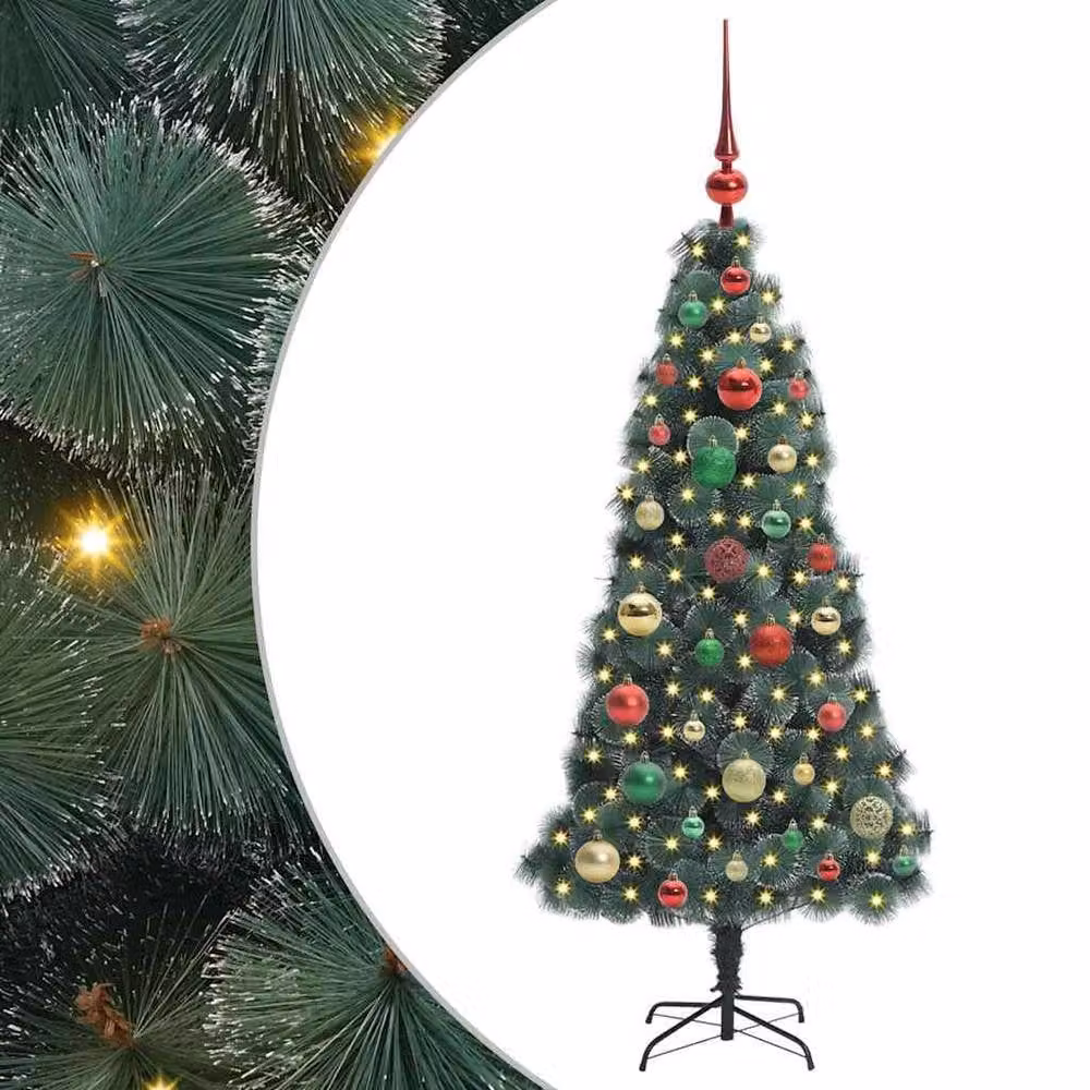 Berkfield Home Pre-lit Artificial Christmas Tree with Ball Set, Green, Height: 120 cm – 2
