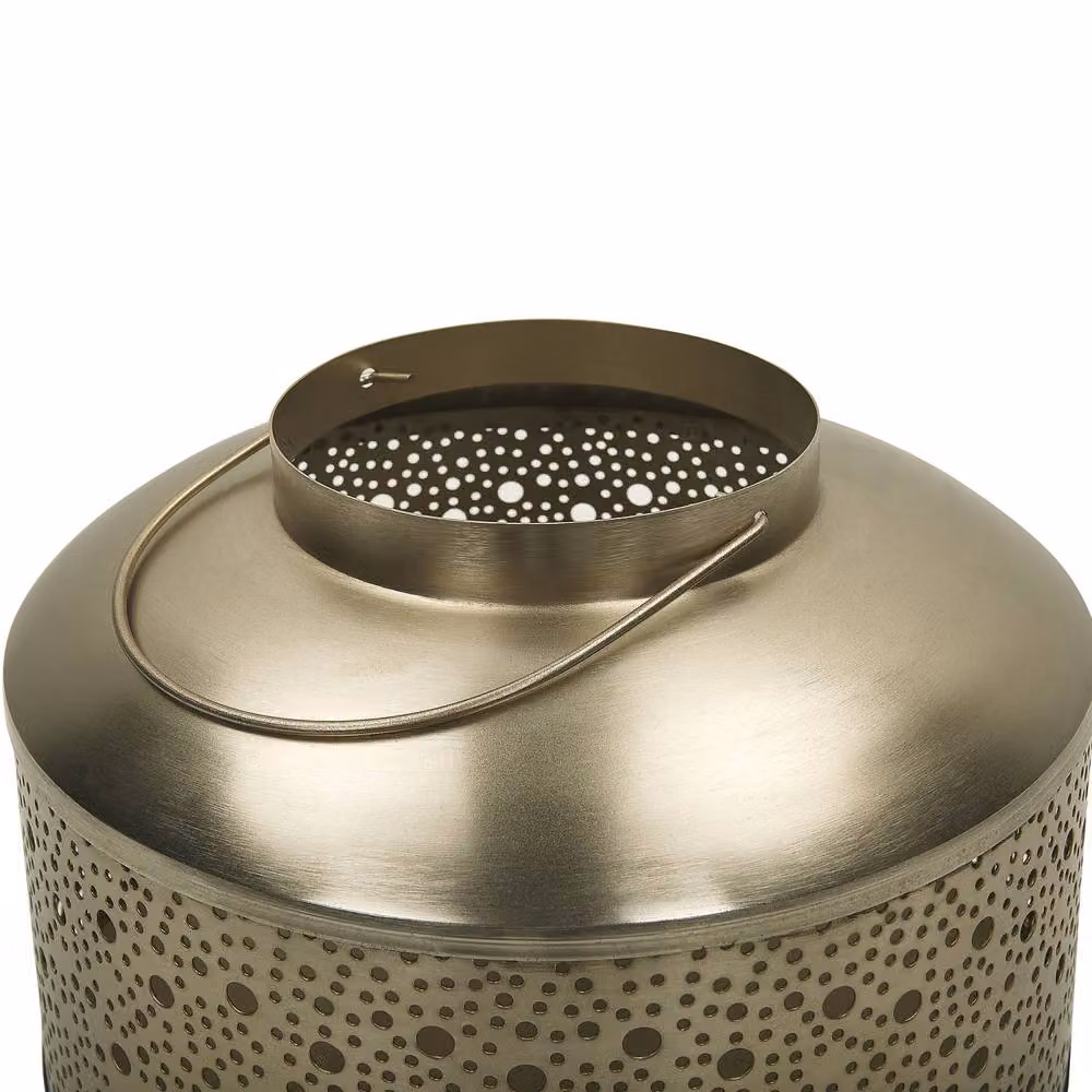 Wyld and Coco Gold Perforated Iron Pillar Candle Holder, Height: 22 cm – 4