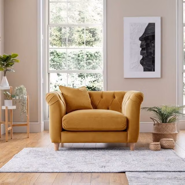 The Great Sofa Company Kensington Gold Velvet Chesterfield Armchair