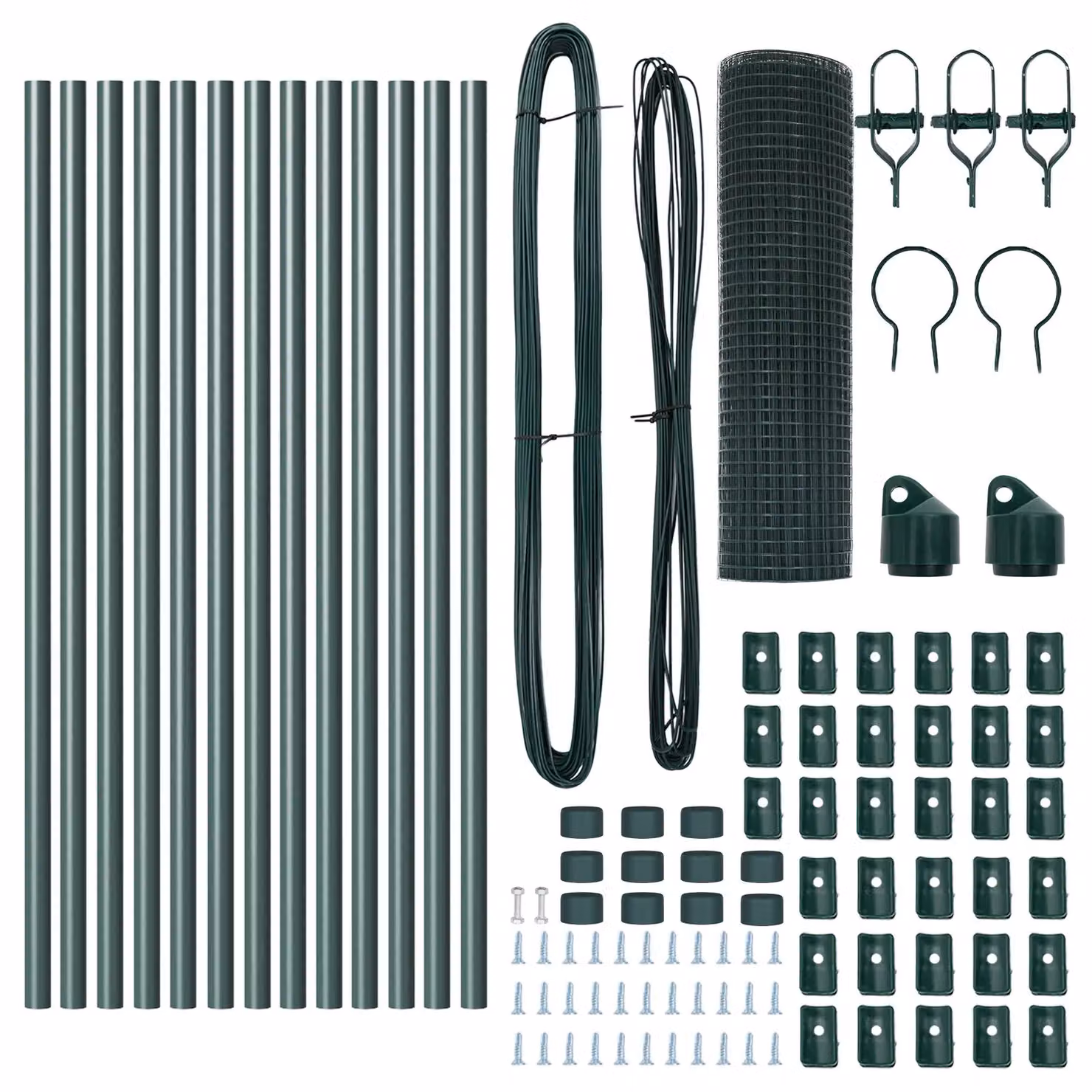 Berkfield Home Green PVC Coated Steel Round Fence Post Set of 2, H: 0.5 m, W: 25 cm – 4