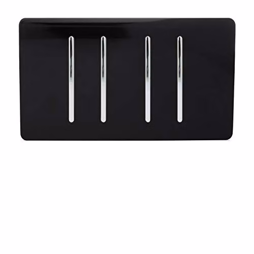 Trendi 4 Gang Piano Black Flush Light Switch – 2