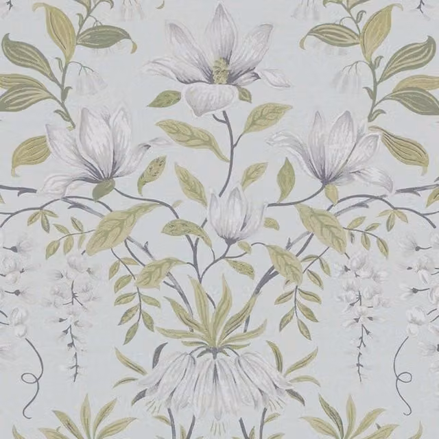 Laura Ashley Parterre Classic Floral Fabric in Sage Green