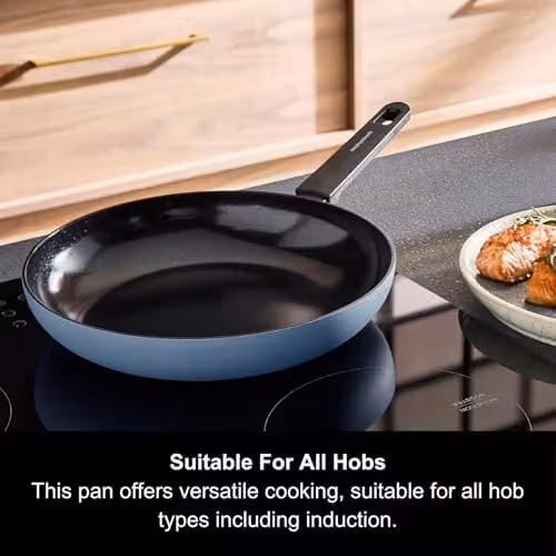 Morphy Richards Blue Aluminium Frying Pan with Ceramic Coating, 28cm, Oven Safe – 5