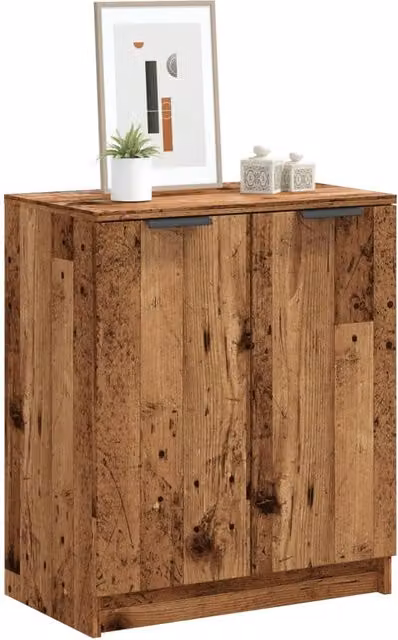 Berkfield Home Rustic Shoe Cabinet in Brown, W/D/H: 59 x 35 x 70 cm
