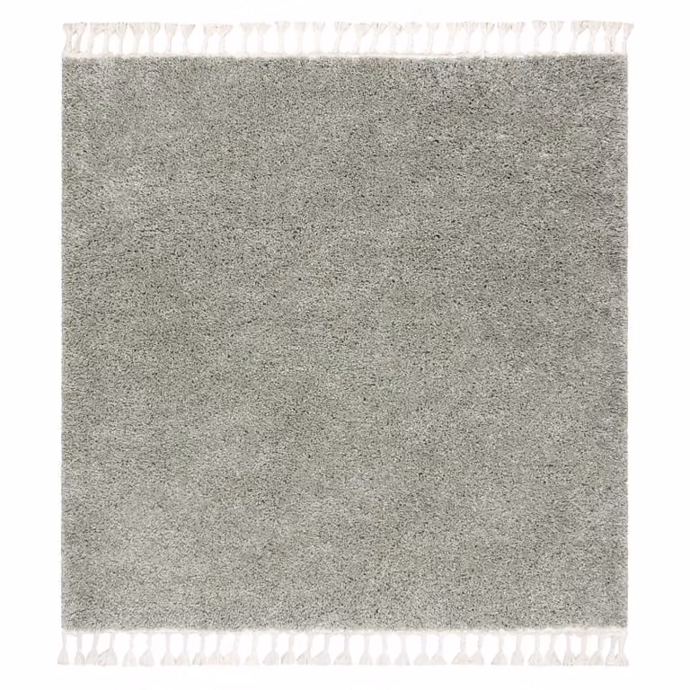 RugsX Berber Geometric Boho Square Rug in Green and Grey, W/D: 160 x 160 cm