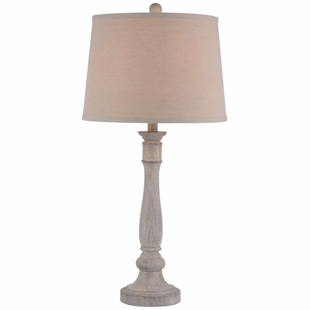 Wyld Haus Piana Slim Natural Wooden Effect Table Lamp with Cream Linen Shade – 2