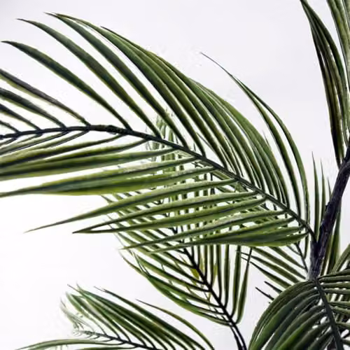 Leaf 90cm Artificial Palm Tree in a Green and Grey Decorative Planter – 4