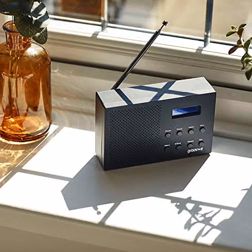 Groov-e Paris DAB+ and FM Digital Radio with Bluetooth and 3.5 mm Jack, Black – 3