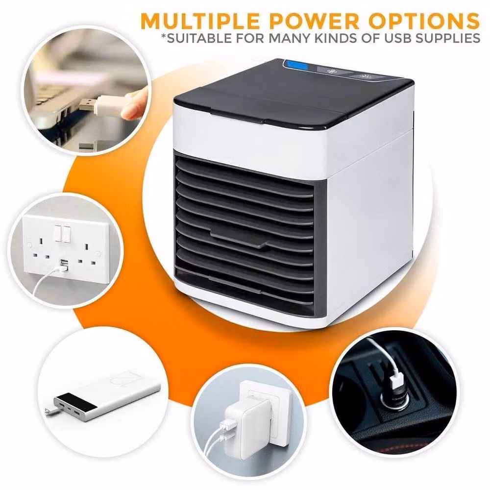 FLAVORA USB Portable Mini Air Cooler Humidifier and Purifier with Sleep Mode in White – 5