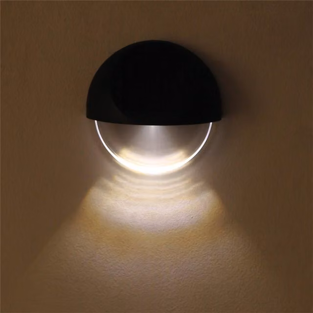 Luxform Solar Ivy LED Wall Light Set of 4 in Black with Warm White Light and Dusk Sensor – 1