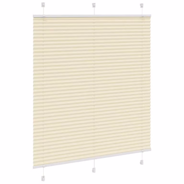 Berkfield Home Single Pleat Corded Blind in Beige Polyester, W: 115 cm, H: 100 cm