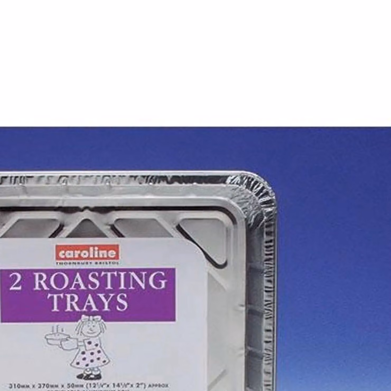Caroline Silver Rectangular Oven Roasting Foils, 2 Pack, W: 40 cm, D: 34 cm, H: 4.5 cm – 2