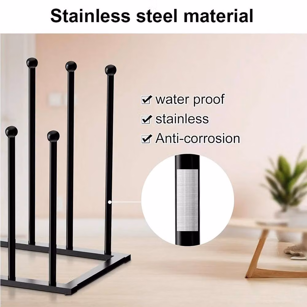 Kelvenix Black Metal Wellington Boot Shoe Rack for 4 Pairs – 3