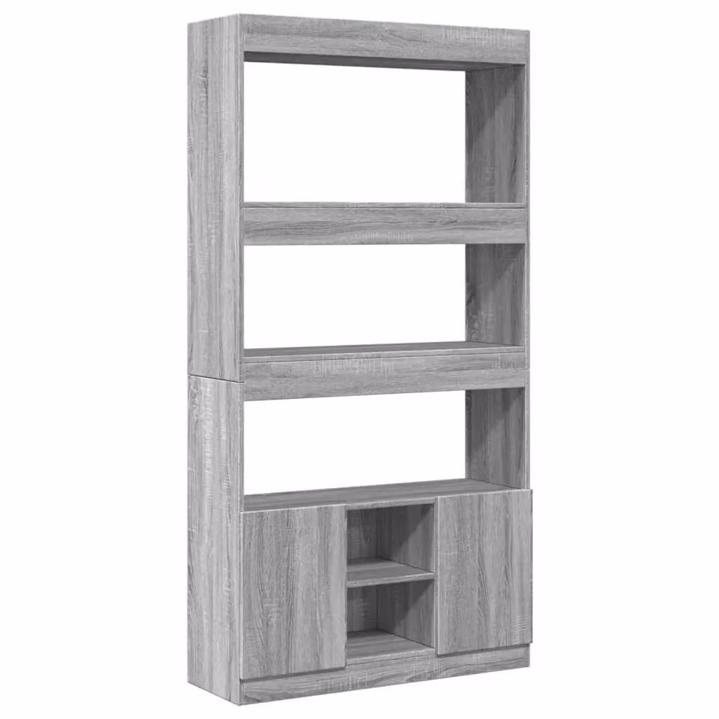 Berkfield Home Grey Sonoma Highboard in Engineered Wood, W/D/H: 92 x 33 x 180 cm – 2