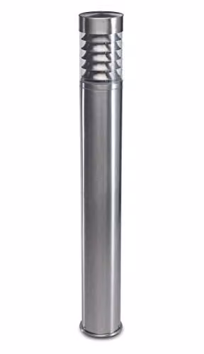 Leds C4 Priap 55 Solar Bollard Light in Silver with Transparent Glass and E27 Socket