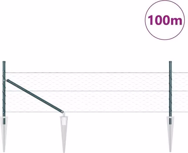 Berkfield Home Green Powder-Coated Steel Hexagon Fence, H: 0.5 m x W: 100 m – 1