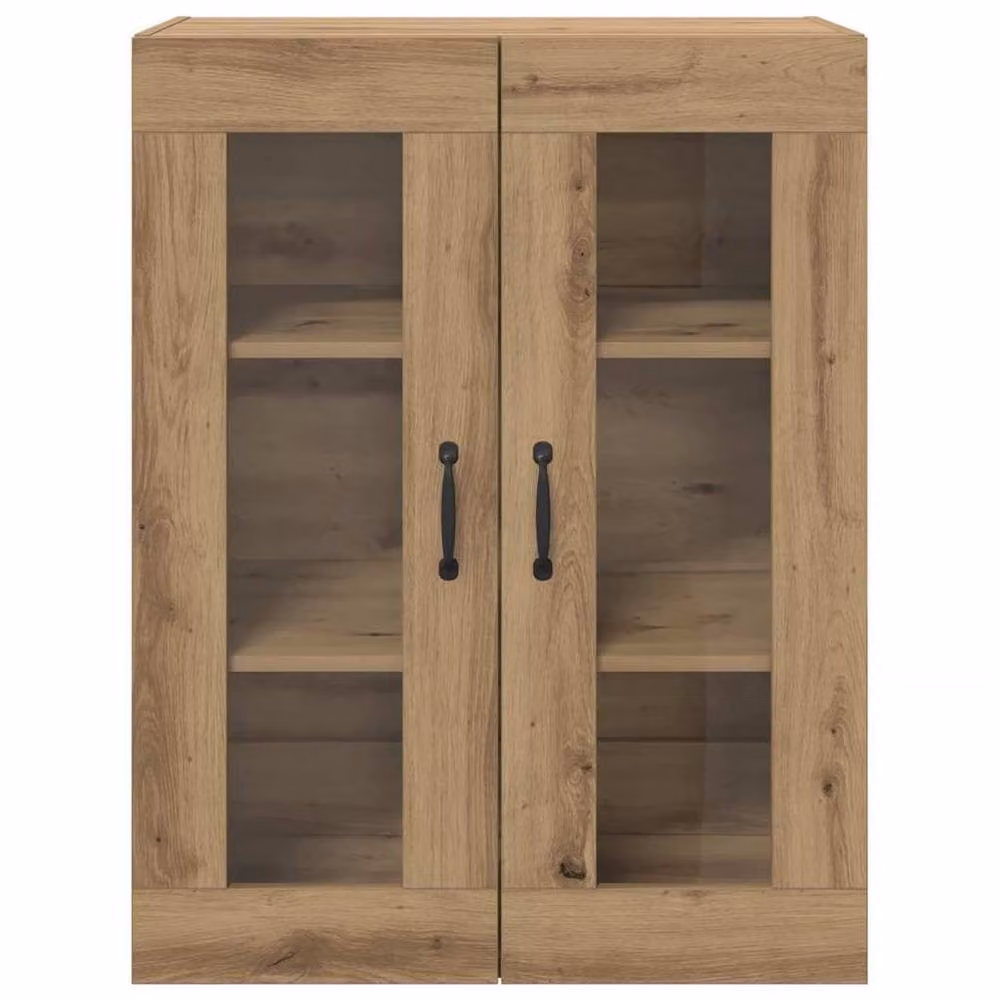 Berkfield Home Hanging Wall Cabinet in Brown with Glass Doors, W/D/H: 69.5 x 34 x 90 cm – 4