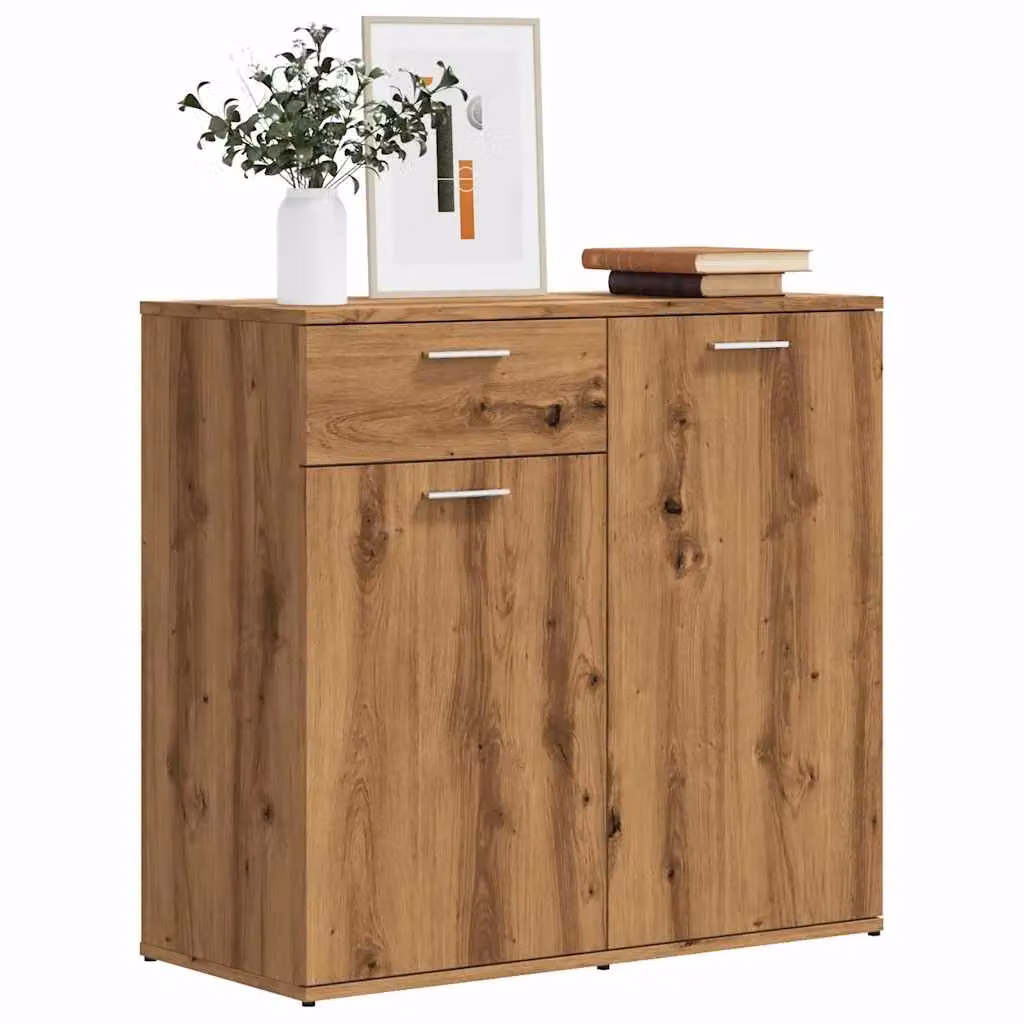 Berkfield Home Artisan Oak Sideboard in Brown, W/D/H: 80 x 36 x 75 cm – 3