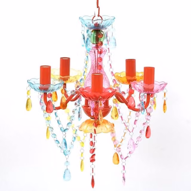 Berkfield Home Crystal LED Ceiling Light with 5 Multicolour Bulbs – 1