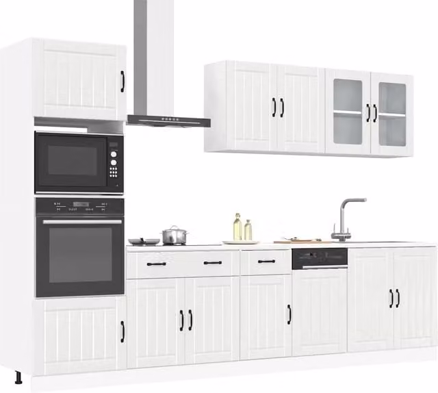 Berkfield Home Kalmar 7 Piece High Gloss White Kitchen Cabinet Set
