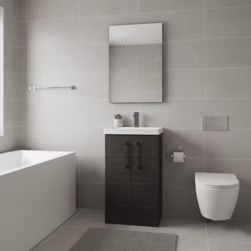 Balterley Floor Standing 2 Door Bathroom Vanity Unit with Basin in Charcoal Black, W/D/H: 51 x 39 x 84 cm – 2