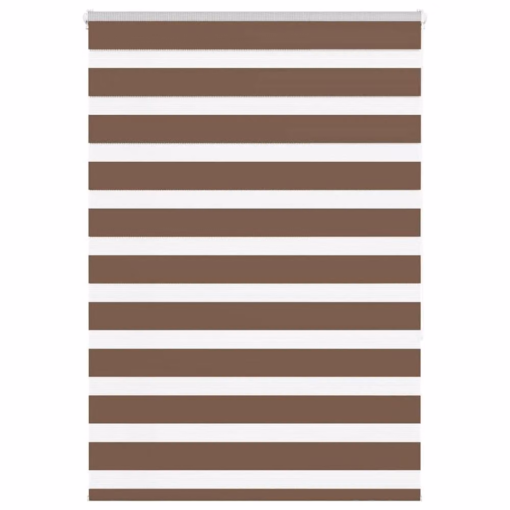 Berkfield Home Elegant Zebra Blind in Brown, W: 110 cm, H: 150 cm, Polyester Fabric – 2