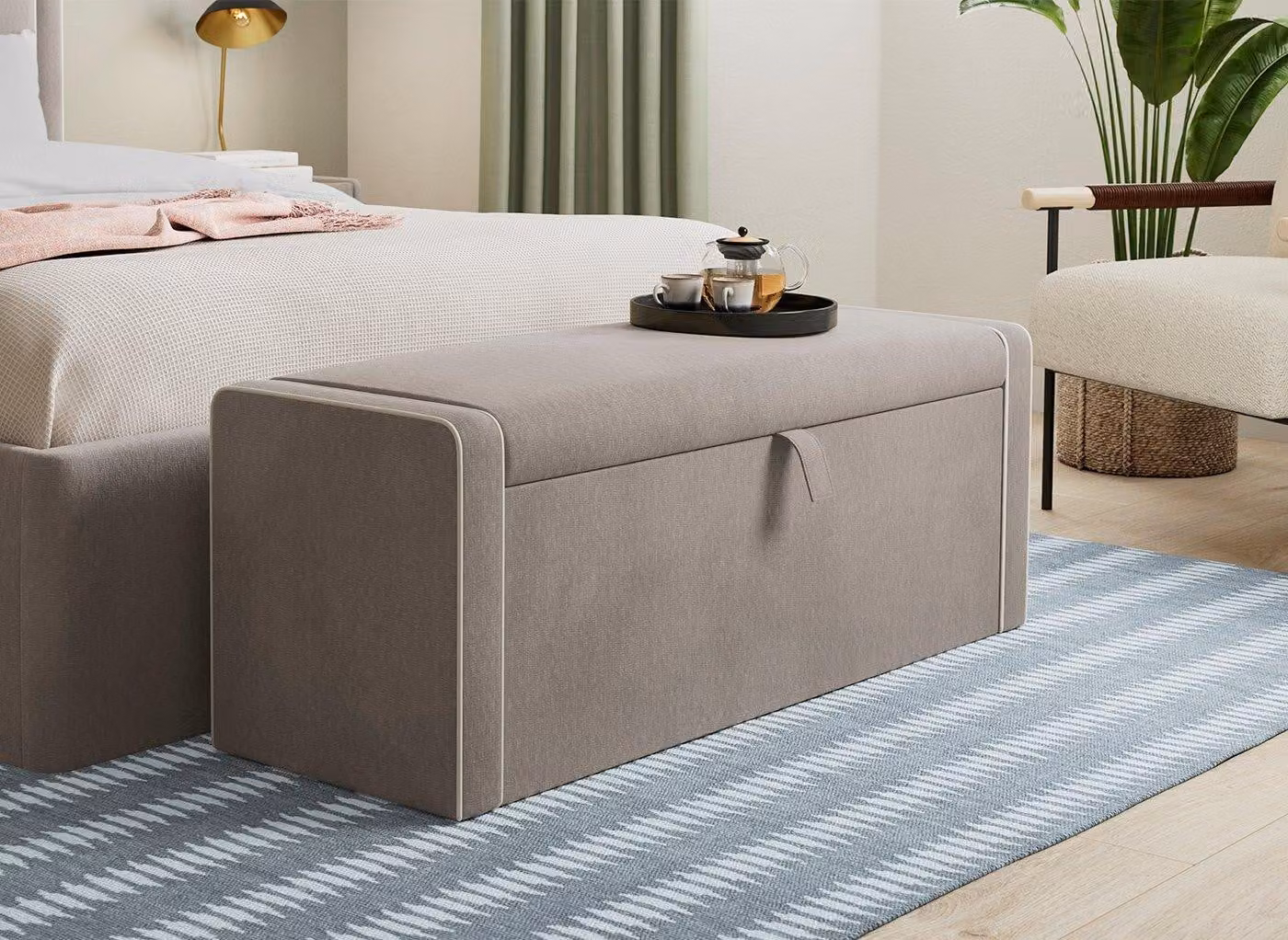 Silentnight Wyatt Upholstered Blanket Box in Grey