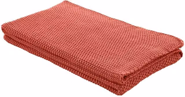 Laura Ashley Parker Pure Cotton Knitted Throw in Red