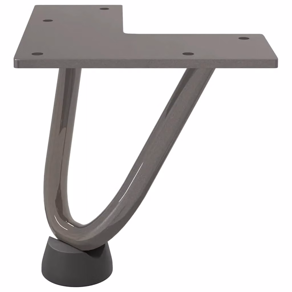 Berkfield Home Set of 4 Brown Steel Hairpin Table Legs, Height: 10 cm – 2